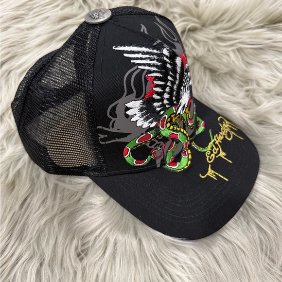 Ed Hardy Trucker Hat Embroidered
Tattoo Eagle Snake Black Mesh
Snapback Cap - Picture 5 of 7